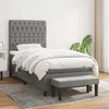 Image de Sommier À Lattes De Lit Et Matelas Gris Foncé 90x190 Cm Tissu Vidaxl