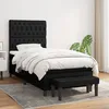Image de Sommier À Lattes De Lit Avec Matelas Noir 100x200 Cm Tissu Vidaxl