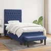 Image de Sommier À Lattes De Lit Avec Matelas Bleu 100x200 Cm Tissu Vidaxl