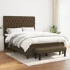 Image de vidaXL Sommier à lattes de lit avec matelas Marron foncé 140x190 cm 3136832