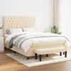 Image de Sommier À Lattes De Lit Avec Matelas Crème 140x190 Cm Tissu Vidaxl