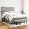 Image de Sommier    Lattes De Lit Avec Matelas Gris Clair 140x200cm Tissu Vidaxl