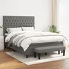 Image de Sommier À Lattes De Lit Avec Matelas Gris Foncé 140x200cm Tissu Vidaxl