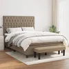 Image de Sommier À Lattes De Lit Avec Matelas Taupe 140x200 Cm Tissu Vidaxl