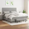 Image de Sommier À Lattes De Lit Avec Matelas Gris Clair 160x200cm Tissu Vidaxl