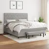 Image de Sommier À Lattes De Lit Avec Matelas Gris Clair 180x200cm Tissu Vidaxl