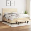 Image de Sommier À Lattes De Lit Avec Matelas Crème 180x200 Cm Tissu Vidaxl