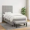 Image de Sommier À Lattes De Lit Avec Matelas Gris Clair 80x200 Cm Tissu Vidaxl