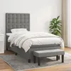 Image de Sommier À Lattes De Lit Et Matelas Gris Foncé 90x190 Cm Tissu Vidaxl