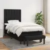 Image de Sommier À Lattes De Lit Avec Matelas Noir 90x190 Cm Tissu Vidaxl