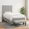 Image de Sommier À Lattes De Lit Avec Matelas Gris Clair 90x200 Cm Tissu Vidaxl