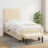 Image de Sommier À Lattes De Lit Avec Matelas Crème 90x200 Cm Tissu Vidaxl
