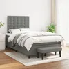 Image de Sommier À Lattes De Lit Avec Matelas Gris Foncé 120x200cm Tissu Vidaxl