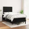 Image de Sommier À Lattes De Lit Avec Matelas Noir 120x200 Cm Tissu Vidaxl
