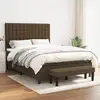 Image de Sommier À Lattes De Lit Avec Matelas Marron Foncé 140x190 Cm Vidaxl