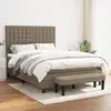 Image de Sommier À Lattes De Lit Avec Matelas Taupe 140x200 Cm Tissu Vidaxl
