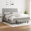 Image de Sommier À Lattes De Lit Avec Matelas Gris Clair 160x200cm Tissu Vidaxl