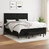 Image de Sommier À Lattes De Lit Avec Matelas Noir 160x200 Cm Tissu Vidaxl