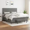 Image de Sommier À Lattes De Lit Avec Matelas Gris Foncé 180x200cm Tissu Vidaxl
