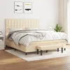Image de Sommier À Lattes De Lit Avec Matelas Crème 180x200 Cm Tissu Vidaxl