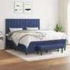 Image de Sommier À Lattes De Lit Avec Matelas Bleu 180x200 Cm Tissu Vidaxl