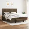 Image de Sommier À Lattes De Lit Avec Matelas Marron Foncé 200x200 Cm Vidaxl