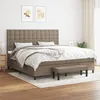 Image de Sommier À Lattes De Lit Avec Matelas Taupe 200x200 Cm Tissu Vidaxl