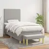 Image de Sommier À Lattes De Lit Avec Matelas Gris Clair 80x200 Cm Tissu Vidaxl