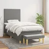 Image de Sommier À Lattes De Lit Avec Matelas Gris Foncé 80x200 Cm Tissu Vidaxl