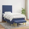 Image de Sommier À Lattes De Lit Avec Matelas Bleu 80x200 Cm Tissu Vidaxl