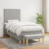 Image de Sommier À Lattes De Lit Et Matelas Gris Clair 90x190 Cm Tissu Vidaxl