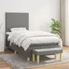 Image de Sommier À Lattes De Lit Et Matelas Gris Foncé 90x190 Cm Tissu Vidaxl