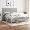 Image de Sommier À Lattes De Lit Avec Matelas Gris Clair 160x200cm Tissu Vidaxl