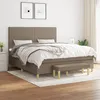 Image de Sommier À Lattes De Lit Avec Matelas Taupe 160x200 Cm Tissu Vidaxl