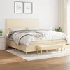 Image de Sommier À Lattes De Lit Avec Matelas Crème 160x200 Cm Tissu Vidaxl