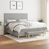 Image de Sommier À Lattes De Lit Avec Matelas Gris Clair 180x200cm Tissu Vidaxl