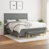 Image de Sommier À Lattes De Lit Avec Matelas Gris Foncé 180x200cm Tissu Vidaxl