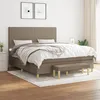 Image de Sommier À Lattes De Lit Avec Matelas Taupe 180x200 Cm Tissu Vidaxl