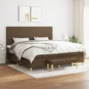 Image de Sommier À Lattes De Lit Avec Matelas Marron Foncé 200x200 Cm Vidaxl