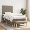 Image de Sommier À Lattes De Lit Avec Matelas Taupe 90x190 Cm Tissu Vidaxl