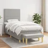 Image de Sommier À Lattes De Lit Avec Matelas Gris Clair 90x200 Cm Tissu Vidaxl