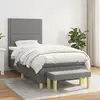 Image de Sommier À Lattes De Lit Avec Matelas Gris Foncé 90x200 Cm Tissu Vidaxl