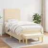 Image de Sommier À Lattes De Lit Avec Matelas Crème 90x200 Cm Tissu Vidaxl