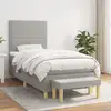 Image de Sommier À Lattes De Lit Avec Matelas Gris Clair 100x200cm Tissu Vidaxl