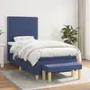 Image de Sommier À Lattes De Lit Avec Matelas Bleu 100x200 Cm Tissu Vidaxl