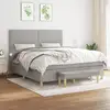 Image de Sommier À Lattes De Lit Avec Matelas Gris Clair 180x200cm Tissu Vidaxl