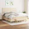 Image de Sommier À Lattes De Lit Avec Matelas Crème 180x200 Cm Tissu Vidaxl