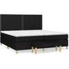 Image de Sommier À Lattes De Lit Avec Matelas Noir 200x200 Cm Tissu Vidaxl