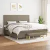 Image de Sommier À Lattes De Lit Avec Matelas Taupe 200x200 Cm Tissu Vidaxl