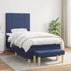 Image de Sommier À Lattes De Lit Avec Matelas Bleu 90x190 Cm Tissu Vidaxl